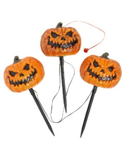 Böse Kürbis Gehweg Lichter Mit Licht Und Sound -Halloween Dekorations Geschäft boese kuerbis gehweg lichter jackolantern pathway markers halloween und horror deko 37579