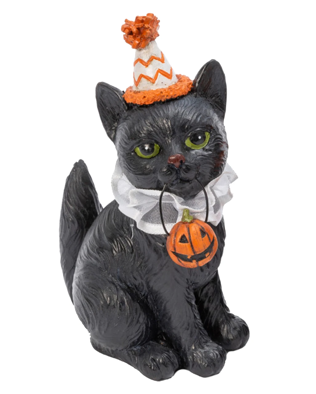 Halloween Clown Katze Mit Kürbis 15cm 3 Halloween Clown Katze Mit Kürbis 15cm