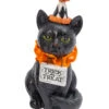 Halloween Clown Katze Mit Süßes Oder Saures Schild 15cm -Halloween Dekorations Geschäft halloween clowns katze mit trick or treat schild 15cm halloween clown cat with trick or treat sign katzen figur halloween 54263