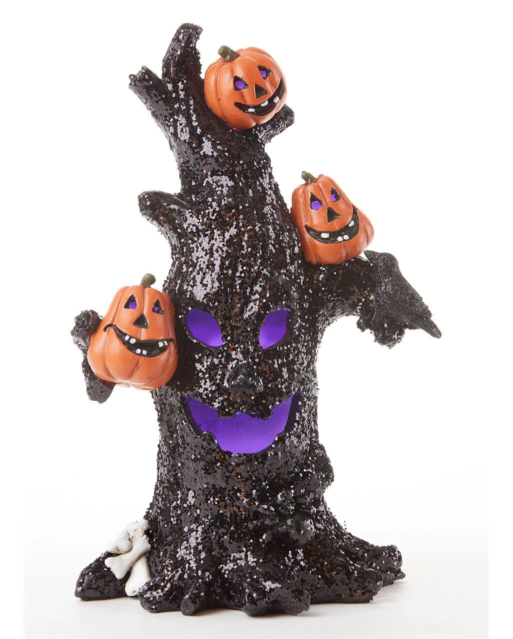 Leuchtender Halloween Glitter Baum 25cm 3 Leuchtender Halloween Glitter Baum 25cm