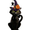 Schwarze Katze Mit Hexenhut Keramik Figur 31cm -Halloween Dekorations Geschäft hexenkatze keramik figur halloween und gothic wohnungsdeko und homeware witchs car familiar figurine 54646 2