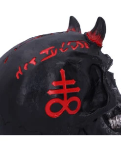 Infernal Teufels Totenschädel 20cm -Halloween Dekorations Geschäft infernal teufels totenkopf infernal teufels totenschaedel infernal devil skull gothic deko 54566 05