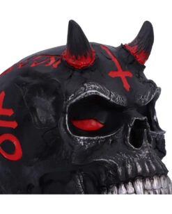 Infernal Teufels Totenschädel 20cm -Halloween Dekorations Geschäft infernal teufels totenkopf infernal teufels totenschaedel infernal devil skull gothic deko 54566 06