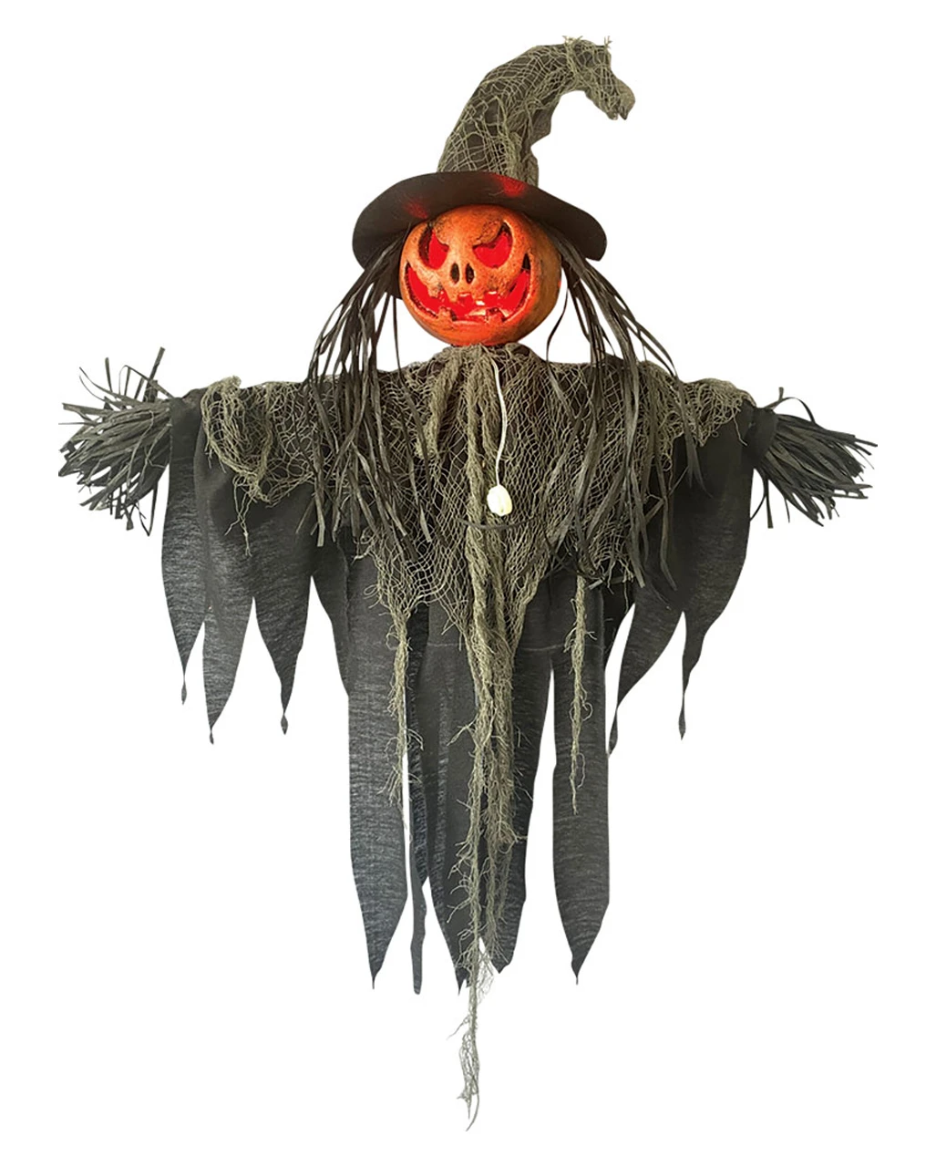 Vogelscheuche Mit LED Kürbiskopf Hängefigur 90cm 3 Vogelscheuche Mit LED Kürbiskopf Hängefigur 90cm