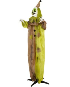 Horror Clown Standfigur Mit Leuchtaugen 180cm -Halloween Dekorations Geschäft lebensgrosse horror clown figur mit licht 180cm life size horror clown figure with light halloween standfigur clown 53363 2