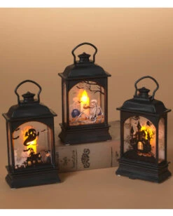 Beleuchtete Laterne Mit Halloween Motiv 13cm