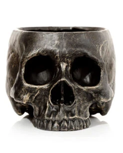 Marmorierter Gothic Totenschädel Pflanzentopf -Halloween Dekorations Geschäft marmorierter gothic totenkopf pflanzenschale gothic totenschaedel pflanzenschale gothic skull plant pot 54615 03