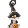 Katzenfigur Mit Hexenhut Und Kürbis 19 Cm -Halloween Dekorations Geschäft niedliche katze mit hexenhut und kuerbis kindgerechte halloween dekoration halloween party halloween deko figur kinder halloween party 53793