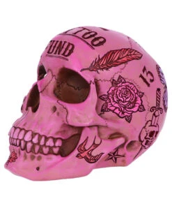 Pinke Tattoo Fund Totenschädel Spardose -Halloween Dekorations Geschäft pinke tattoo fund totenkopf spardose pinke tattoo fund money box totenschaedel geschenkartikel 54552 02
