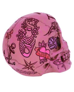 Pinke Tattoo Fund Totenschädel Spardose -Halloween Dekorations Geschäft pinke tattoo fund totenkopf spardose pinke tattoo fund money box totenschaedel geschenkartikel 54552 04