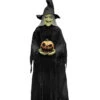 Spooky Hexe Mit Flammenkürbis Animatronic 215cm -Halloween Dekorations Geschäft schaurige hexe mit flammenkuerbis animatronic 215cm riesige halloween hexe animatronic 52640
