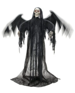 Schwarzer Pestengel Mit Licht, Sound & Bewegung -Halloween Dekorations Geschäft schwarzer todesengel mit bewegungs sound und licht halloween animatronic halloween deko 53913 03