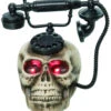 Spukendes Totenkopf Telefon Mit LED -Halloween Dekorations Geschäft spooky totenschaedel telefon mit led spooky light up skull telephone totenkopf telefon halloween 53053