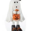 Niedliche Geister Figur Mit Kürbis Tasche 13cm -Halloween Dekorations Geschäft suesse geist figur mit pumpkin tasche 13cm sweet ghost figure with pumpkin bag trick or treat halloween figur 53708