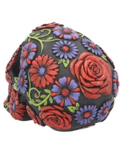 Sugar Skull Mit Blütenmuster -Halloween Dekorations Geschäft sugar skull mit blueten ornament sugar skull mit bluetenmuster sugar bloom skull 39199 04