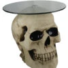 Totenschädel Tisch Mit Glasplatte 56,5cm -Halloween Dekorations Geschäft totenkopf tisch mit runder glasplatte totenschaedel tisch mit runder glasplatte skull table with round glass plate 54783 01