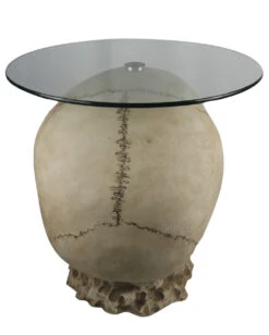 Totenschädel Tisch Mit Glasplatte 56,5cm 10 Totenschädel Tisch Mit Glasplatte 56,5cm -Halloween Dekorations Geschäft totenkopf tisch mit runder glasplatte totenschaedel tisch mit runder glasplatte skull table with round glass plate 54783 04
