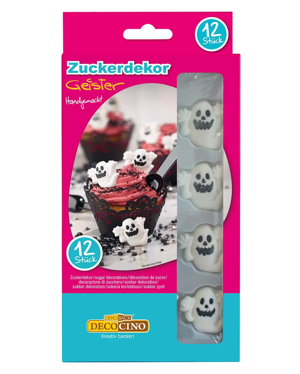 Geister Zuckerdekoration 12 St. 3 Geister Zuckerdekoration 12 St.